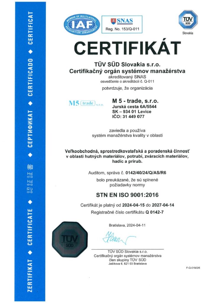 ISO9001-2016 TUV CERT